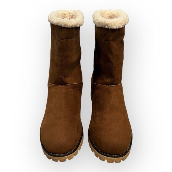 NEW Women’s Brown Sherpa Lined Boots 7.5–8 - Picture 2 of 7
